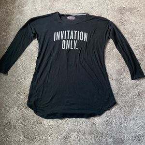 Victoria’s Secret Black “Invitation Only” Long Sleeve Night Shirt SIZE S